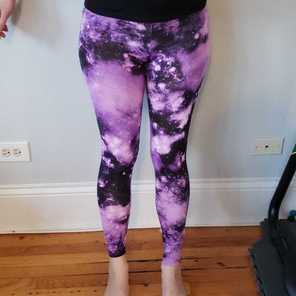 Purple galaxy leggings yoga pants